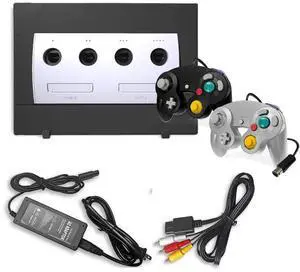Nintendo GameCube Console with 2 Retrofam Controllers  Black & Silver