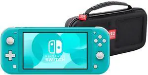 Nintendo Switch Lite Game Console with Retrofam Carry Case International Version, Turquoise (Refurbished)