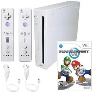 Nintendo Wii Console Wii Game System with Mario Kart 2 Remotes & Nunchuks Nintendo Wii Console Wii Game System with Mario Kart 2 Remotes & Nunchuks