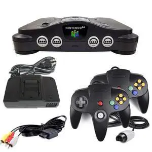 Nintendo 64 N64 Game System with 2 Pack Retrofam N64 Controller Black Nintendo 64 N64 Game System with 2 Pack Retrofam N64 Controller Black