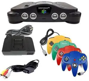 Nintendo 64 N64 Game System with 4 Pack Retrofam N64 Controller Nintendo 64 N64 Game System with 4 Pack Retrofam N64 Controller