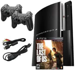 Sony Playstation 3 PS3 Console Original 80GB Black with The Last of Us and Two Retrofam Controllers Sony Playstation 3 PS3 Console Original 80GB Black with The Last of Us and Two Retrofam Controllers