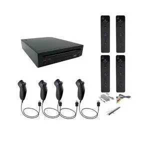Nintendo Wii Video Game Console Black Refurbished Bundle for 4 Player Set Nintendo Wii Video Game Console Black Refurbished Bundle for 4 Player Set