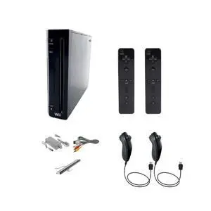 Nintendo Wii Console System in Black with 2 Wireless Motion Controllers - Refurbished Nintendo Wii Console System in Black with 2 Wireless Motion Controllers - Refurbished