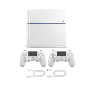 Sony PlayStation 4 PS4 500GB Gaming Console - Includes 2 Retrofam Controllers, Glacier White Sony PlayStation 4 PS4 500GB Gaming Console - Includes 2 Retrofam Controllers, Glacier White