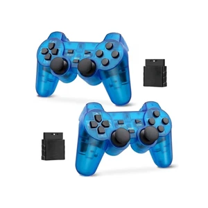 RetroFam 2 Pack compatible PS2 Controller Wireless for Playstation 2 PS2 Console, Transparent Blue RetroFam 2 Pack compatible PS2 Controller Wireless for Playstation 2 PS2 Console, Transparent Blue