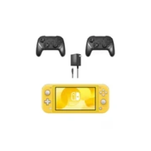 Nintendo Switch Lite Handheld Gaming Console, Yellow, with 2 RetroFam Wireless Pro Controllers and Charger Bundle Nintendo Switch Lite Handheld Gaming Console, Yellow, with 2 RetroFam Wireless Pro Controllers and Charger Bundle
