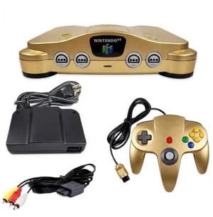 Nintendo 64 Gold Edition Console Bundle - N64 System with Matching Gold Controller, Power Supply & AV Cable Nintendo 64 Gold Edition Console Bundle - N64 System with Matching Gold Controller, Power Supply & AV Cable