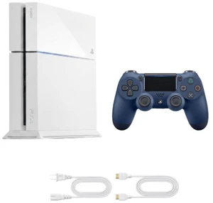 Sony PlayStation 4 PS4 Console 500GB White with Midnight Blue OEM Controller Sony PlayStation 4 PS4 Console 500GB White with Midnight Blue OEM Controller