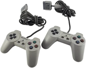 Official OEM Sony PlayStation 1 PS1 DualShock Wired Controller (Pack of 2) - Classic Gray Official OEM Sony PlayStation 1 PS1 DualShock Wired Controller (Pack of 2) - Classic Gray