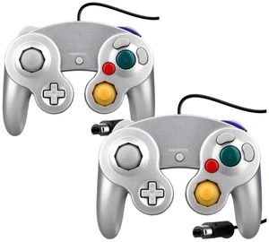 2-Pack Wired GameCube Controllers for Nintendo GameCube & Wii Classic Gamepads (Platinum/Silver) 2-Pack Wired GameCube Controllers for Nintendo GameCube & Wii Classic Gamepads (Platinum/Silver)