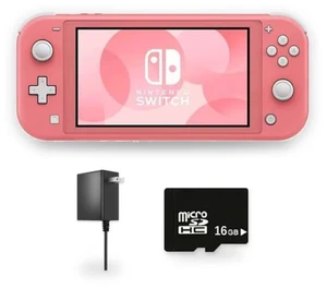 Nintendo Switch Lite Handheld Console in Coral with 16GB microSD Card Nintendo Switch Lite Handheld Console in Coral with 16GB microSD Card
