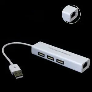 USB to RJ45 Ethernet Network Adapter Card With 3 Ports USB Ports Hub wired network adapter jack USB connector USB Lan Card