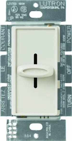 Lutron SFSQ-F-LA 120 Volt AC at 60 Hz 1.5 Amp 1-Pole Quiet 3-Speed Fan Control Light Almond Skylark