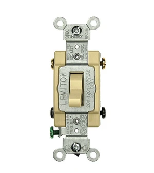 Leviton CS420-2I 20 Amp, 120/277 Volt, Toggle 4-Way AC Quiet Switch, Commercial Grade, Grounding, Ivory Leviton CS420-2I 20 Amp, 120/277 Volt, Toggle 4-Way AC Quiet Switch, Commercial Grade, Grounding, Ivory