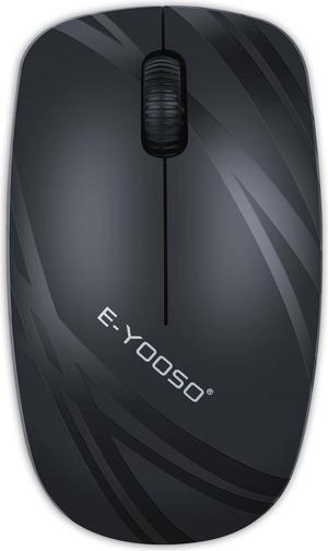 E-YOOSO E-1070 2.4GHz Wireless Optical Mouse, IR light tracing, 2.4GHz wireless, Adjustable CPI, Wide operating range, Long battery life, for PC/Laptop (Black)