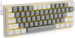 E-YOOSO Z11 Gaming Keyboard, with Red Switches and Solid Color Backlit Small Compact Keyboard 60 Percent Keyboard Mechanical, Portable 60 Percent Gaming Keyboard Gamer(Grey White) E-YOOSO Z11 Gaming Keyboard, with Red Switches and Solid Color Backlit Small Compact Keyboard 60 Percent Keyboard Mechanical, Portable 60 Percent Gaming Keyboard Gamer(Grey White)