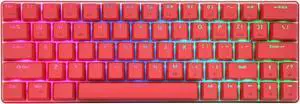 CQ63 60% Compact RGB Wireless Mechanical Gaming Keyboard, Bluetooth 5.0, Brown Switches, Wired Keyboard 63 Keys for PC Tablet Laptop Cell Phone, Red