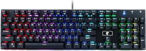 E-YOOSO Z-88 RGB Wired Mechanical Gaming Keyboard, RGB LED Backlit, Full Size, 104 Keys Anti-Ghosting, Mechanical Brown Switches-Best Tactile, for PC/Laptop (Black)