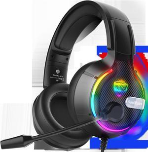 New Gamers Headphone S19 Gaming Headset With Noise Cancelling Mic Stereo Bass Cool RGB LED Light For PC Gamer Headphone