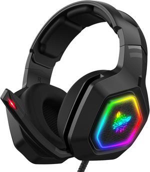 K10 Cool RGB Flowing LED Gaming Headphones Headsets with Foldable Microphone