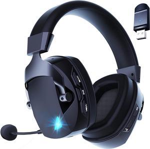 Wireless Gaming Headset with Detachable Noise Cancelling Microphone, 2.4G Bluetooth - USB - 3.5mm Wired Jack 3 Modes Wireless Gaming Headphones for PC, PS4, PS5, Mac, Switch, Phone, Tablet