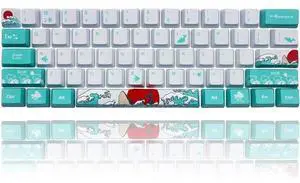 Keycap 60 Percent for GK61 RK61 Anne Pro, 104/87/61 Custom Fullsize Key Cap Set for Cherry Mx Gateron Kailh Switch 60% Mechanical Gaming Keyboard (Coral Sea) Keycap 60 Percent for GK61 RK61 Anne Pro, 104/87/61 Custom Fullsize Key Cap Set for Cherry Mx Gateron Kailh Switch 60% Mechanical Gaming Keyboard (Coral Sea)