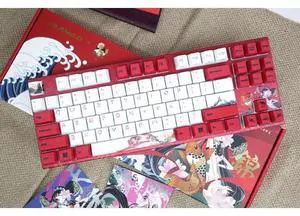 VA87M Koi TKL Gaming Mechanical Keyboard Cherry MX Blue Switch 87 Keys Dye Sub PBT Keycaps NKRO Detachable USB Wired Red and White VA87M Koi TKL Gaming Mechanical Keyboard Cherry MX Blue Switch 87 Keys Dye Sub PBT Keycaps NKRO Detachable USB Wired Red and White