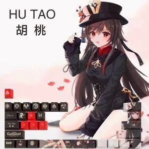 Genshin Impact Themed Keycaps Hutao PBT heat-sublimation keycaps 29 keys OEM high degree