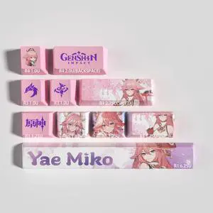 Genshin Impact Themed Keycaps Yae Miko PBT heat-sublimation keycaps 10 keys OEM high degree