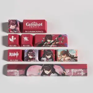 Genshin Impact Themed Keycaps Beidou PBT heat-sublimation keycaps 10 keys OEM high degree