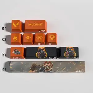 VALORANT Themed Keycaps Brimstone PBT heat-sublimation keycaps 10 keys OEM high degree
