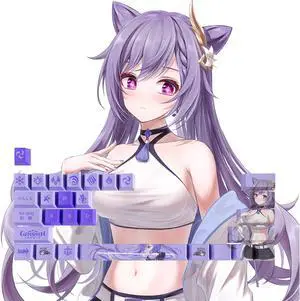 Genshin Impact Themed Keycaps Ke Qing PBT heat-sublimation keycaps 29 keys OEM high degree