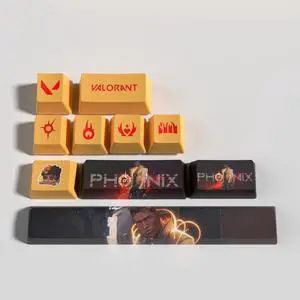 VALORANT Themed Keycaps Phoenix PBT heat-sublimation keycaps 10 keys OEM high degree