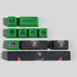 ROAXRJ VALORANT Themed Keycaps Viper PBT heat-sublimation keycaps 10 keys OEM high degree