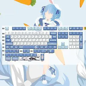 Vtuber Two-dimensional Usada Pekora PBT heat-sublimation keycaps 132 key set Cherry Height