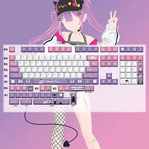 Vtuber Two-dimensional Tokoyami Towa PBT heat-sublimation keycaps 132 key set Cherry Height