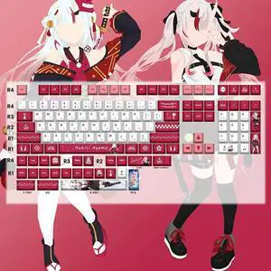 Vtuber Two-dimensional Nakiri Ayame PBT heat-sublimation keycaps 132 key set Cherry Height