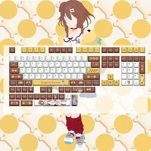 Vtuber Two-dimensional Inugami Korone PBT heat-sublimation keycaps 132 key set Cherry Height