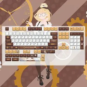 Vtuber Two-dimensional Watson Amelia PBT heat-sublimation keycaps 132 key set Cherry Height