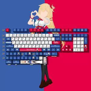 Vtuber Two-dimensional Akai Haato PBT heat-sublimation keycaps 132 key set Cherry Height