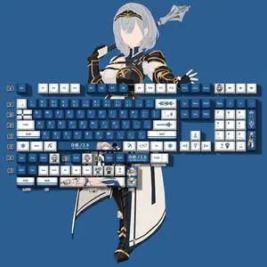 Vtuber Two-dimensional Shirogane Noel PBT heat-sublimation keycaps 132 key set Cherry Height