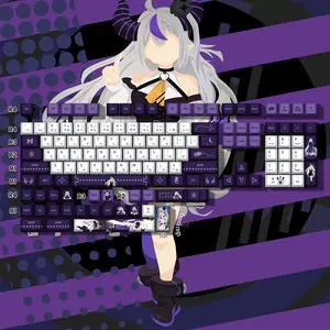 Vtuber Two-dimensional La+ Darknesss PBT heat-sublimation keycaps 132 key set Cherry Height