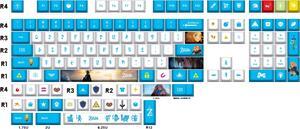 The Legend of Zelda Two-dimensional Tears of the Kingdom PBT heat-sublimation keycaps 132 key set Cherry Height