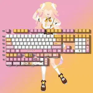 Vtuber Two-dimensional Momosuzu Nene PBT heat-sublimation keycaps 132 key set Cherry Height