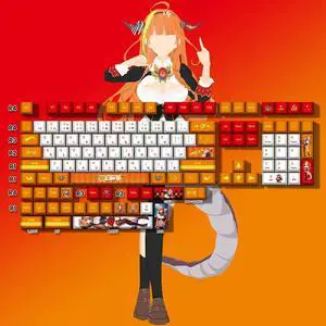 Vtuber Two-dimensional Kiryu Coco PBT heat-sublimation keycaps 132 key set Cherry Height
