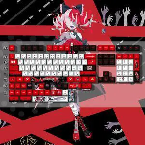 Vtuber Two-dimensional Kureiji Ollie PBT heat-sublimation keycaps 132 key set Cherry Height