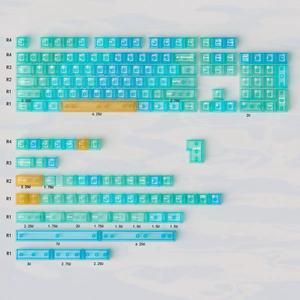 Mechanical Keyboard Keycaps Blue Transparent translucent keycap 156 key set Cherry Height