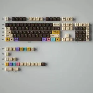 Mechanical Keyboard Keycaps chocolate doughnut PBT heat-sublimation keycaps 129 key set Cherry Height