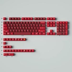 Mechanical Keyboard Keycaps Dark red JamonPBT heat-sublimation keycaps 129 key set Cherry Height